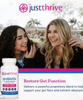 Just Thrive Probiotic & Antioxidant Supplement - 100% Spore-Based Digestive And Immune Support - Gluten 90 Caps