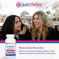 Just Thrive Probiotic & Antioxidant Supplement - 100% Spore-Based Digestive And Immune Support - Gluten 90 Caps