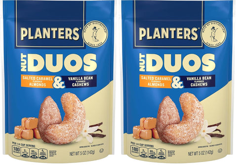 PLANTERS Nut Duos, Peppercorn Pistachios & Parmesan Cashews, Roasted, 5 Oz | Flavored Nuts. 0g Trans Fat. Plant Based Protein. Resealable Bag. Snacks for Adults. Party Mix, Party Snacks