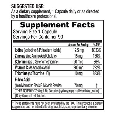 Dr. Tennant'S Iodine Plus | Lugol'S Iodine & Potassium Iodide Capsules With Must-Have Co-Factors Selenium, Zinc & Fulvic | Suppor