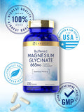 Magnesium Glycinate | 665 mg | 250 Capsules | Non-GMO and Gluten Free Formula | Essential Buffered Mineral Supplement by Carlyle