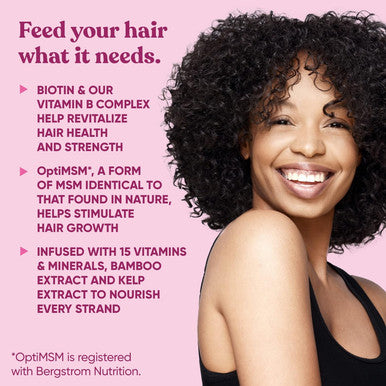 Eu Natural Vibrance Hair Growth Vitamins for Women Grow Hair Faster Healthier and Stronger with Potent MultiBlend of Biotin & OptiMSM Supports Thicker Shinier Hair & Regrowth 60 Vegetarian Soft Capsules