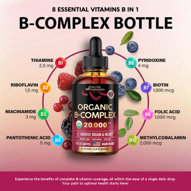 NUTRAHARMONY Organic Vitamin B Complex Drops & Himalayan Shilajit Resin