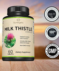 Premium Milk Thistle Complex - Supports Healthy Liver Function - Detox & Cleanse - Powerful Milk Thistle Extract & Seed Powder - Standardized Silymarin Content - 60 Milk Thistle Tablets
