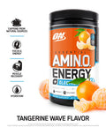 Optimum Nutrition Amino Energy Plus Electrolytes Energy Drink Powder Caffeine for PreWorkout Energy Amino Acids / BCAAs for PostWorkout Recovery Tangerine Wave 30 Servings