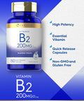 Carlyle Vitamin B-2 | Riboflavin | 200mg | 150 Count | Vegetarian Non-GMO & Gluten Essential Supplement
