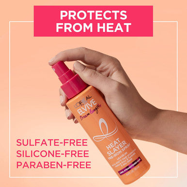 L'Oreal Paris Elvive Dream Lengths Heat Slayer Pre-Iron Spray Leave-In 4.4 Ounce