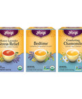 Yogi Tea Relaxation & Stress Relief Tea Variety Pack - 16 Tea Bags per Pack (3 Packs) - Relaxing Tea Sampler - Includes Honey Lavender Stress Relief Tea Bedtime Tea & Comforting Chamomile Tea