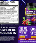 Built Nature Probiotics For Women - 60 Billion Cfus, 16 Strains, With Cranberry, D-Mannose & Prebiotics - Supports Digestive, Immune, & Vaginal Health - Non-Gmo, Dairy & Gluten-Free - 120 Veggie Capsules