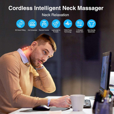 Neck Massager With Heat, Electric Neck Massager, Neck Massager For Pain Relief Deep Tissue, 9 Modes 50 Intensities, Ems Neck Massager For Home Office Car Travel Black Fsa Hsa Approved Products Only
