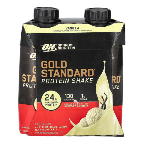 Optimum Nutrition Gold Standard 24g Protein Shake, Vanilla, 12 Ct