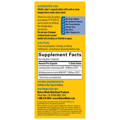 Nature Made Digestive Probiotics Advanced Dual Action Dietary Supplement For Digestive Health Support 30 Probiotic Capsules 30 Day Supply