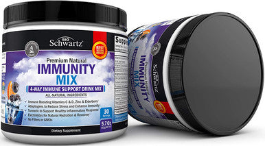 Immune Support Drink with Vitamin C 1000mg D3 B12 Zinc Elderberry Turmeric Eusacea Electrolytes Powder Natural Hydration Immunity Defense Joint Support Berry Flavor Vitamin Supplement 30 Days