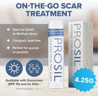 Prosil Silicone Scar Stick 4.25G Effective Scar Treatment With Premium-Grade Silicone Compact, Mess-Free, Glide-On Application For Convenient Scar Therapy Gentle On All Skin Types & Kids
