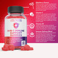 Atlantis Nutrition 8-In-1 Immune Support Gummies With Elderberry Immune Supplement With Elderberry, Quercetin, Zinc, Vitamin C - Immunity Boosters For Adults & Kids - Delicious Flavor - 60 Count