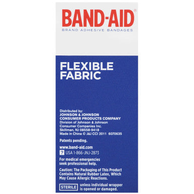 Johnson & Johnson Flexible Fabric Adhesive Bandages, 1 X 3, 100 Per Box (Pack Of 12)