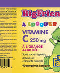BigFriends by Natural Factors Chewable Vitamin C 250 mg Support for Healthy Bones Teeth and Cartilage Tangy Orange 90 tablets 90 servings