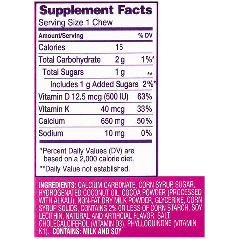 Viactiv Calcium +Vitamin D3 Supplement Soft Chews Milk Chocolate 60 Chews - Calcium Dietary Supplement For Bone Health