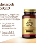 Solgar Megasorb Coq-10 400 Mg 30 Softgels - Supports Heart & Brain Function - Coenzyme Q10 Supplement - Enhanced Absorption - Gluten Free Dairy Free - 30 Servings