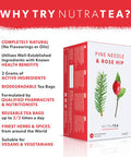 Nutra Tea - Pine Needle & Rose Hip Tea | Pine Needle Tea | Rose Hips Tea - 40 Tea Bags - Herbal Tea - (2 Pack)
