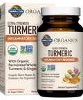 Garden of Life Organics Extra Strength Turmeric Inflammatory Response 60 Tablets-100Mg Curcumin (95% Curcuminoids) Black Pepper Probiotics Organic Non-Gmo Vegan Gluten Free Herbal Supplement