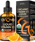 NUTRAHARMONY Usda Organic Vitamin D3 Liquid - 5000 Iu Vitamin D Drops - Made In Usa Supplements - For Kids & Adults, Pregnancy & Children Safe - Immune System, Mood, Bone Health & Muscle Support - 2 Month Supply