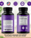 Eye Vitamins Supplement With Lutein, Bilberry, Beta Carotene, L-Taurine, Zinc And Quercetin, 90 Capsules, Supports Vision, Ocular And Macular Health, Helps Eyes Filter Blue Light