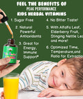 Kids Vitamins From Herbs. Liquid Kids Herbal Multivitamin. No Bitter Taste. Sugar Free 14-In-1 Vegan Supplement Drops For Toddler