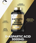 Carlyle D Aspartic Acid Capsules (Daa) | 3000Mg | 180 Count | Non-Gmo, Gluten Free Supplement | Advanced Athlete Formula