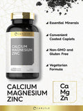 Carlyle Calcium Magnesium Zinc | 400 Caplets Value Size | Vegetarian, Non-GMO, Gluten Free Supplement
