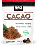 Force Factor Cacao Soft Chews to Boost Energy and Immunity, Powerful Superfood and Antioxidants Supplement Made with Premium Cacao, Non-GMO, Gluten-Free, and Vegan, Chocolate Flavor, 30 Soft Chews