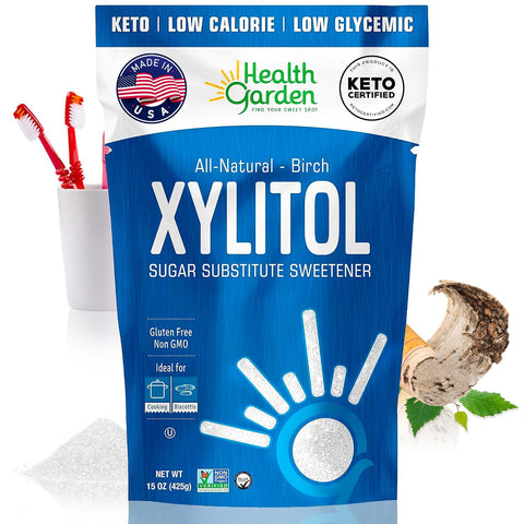 Health Garden Birch Xylitol Sweetener, 40 oz Bag ÃƒÂ¢Ã¢â€šÂ¬Ã¢â‚¬Å“ 100% Birch-Derived Xylitol Sugar Substitute for Baking & Coffee, 1:1 Sugar Replacement, Supports Teeth, Keto, Vegan, Non-GMO