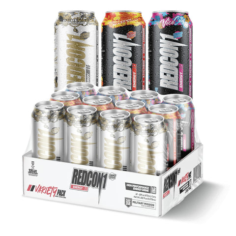 REDCON1 Energy High Performance Drink, Freedom Frost - Zero Sugar Energy Drink with Alpha GPC Nootropic - 200mg Natural Caffeine from Green Coffee Beans - Vitamin B6, B12 & B5 to Boost Mood (12 ct)