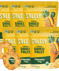 SOLELY - Organic Dried Pineapple Rings (5.5 oz Resealable Bags, Pack of 3) - Real Fresh Fruit - 1 Ingredient - Healthy Snacks for Adults & Kids - Non GMO, Vegan Snacks, Shelf Stable - 3 Bags (16.5 oz)