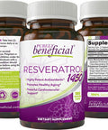 PURELY beneficial RESVERATROL1450 - 90day Supply, 1450mg per Serving of Potent Antioxidants & Trans-Resveratrol, Promotes Anti-Aging, Cardiovascular Support, Maximum Benefits (1bottle)