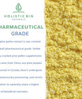 Organic Pine Pollen Powder by Holistic Bin | Pharmaceutical Grade, Wild Harvested, Golden Pine Pollen | Non GMO, No Additives | Pure Pollen Supplement Made from The Ghost Pine Tree, 20 g