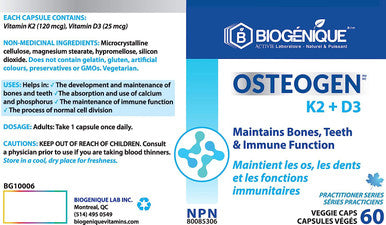 OsteoGen - Healthy Bones & Osteoporosis Prevention, Biogenique