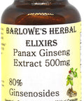 Barlowe's Herbal Elixirs Panax Ginseng Extract - 80% Ginsenosides - 60 500mg VegiCaps - Stearate Free, Bottled in Glass!