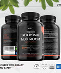 Organic Red Reishi Mushroom 1100mg | Wild-Grown Ganoderma Lucidum | Non-GMO, Gluten Free, Halal - 90 Vegan Capsules