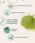 Micro Ingredients Organic Barley Grass Juice Powder 10 Ounce Cold Pressed US Grown Rich in Immune Vitamin Fibers Minerals Antioxidants and Protein Support Immune System and Digestion Vegan