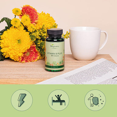 B Complex VegaveroÃƒâ€šÃ‚Â® | All 8 B Vitamins, Choline & Inositol | NO Artificial Additives | 180 Vegan Tablets