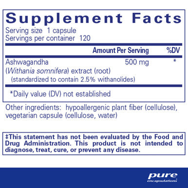 Pure Encapsulations Ashwagandha 120 Capsules
