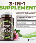 Chelated Zinc 50Mg Immune Garden Vitamin C 800Mg Zinc Supplements Echinacea 600Mg Per Tablet - Immunity + Skin + Reproductive Health Minerals - Zinc Chelate Immune Booster For Kids & Adults