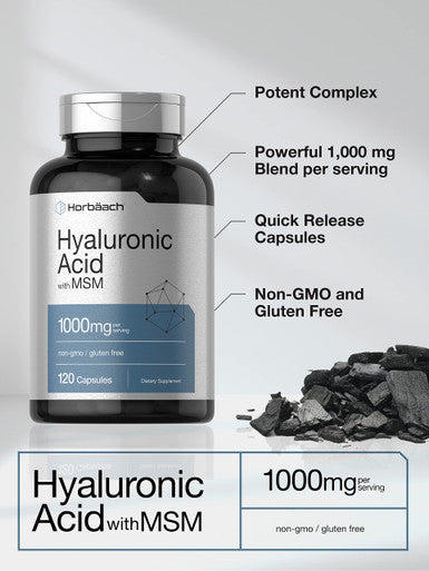 Horbaach Hyaluronic Acid With Msm 120 Capsules 1000 Mg