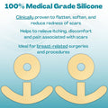 Newgel+ Advanced Silicone Scar Treatment Sheets For Breast Reconstruction Surgery "Anchor" Scars, 2 Breast Anchors And 2 Areola Circles (4-Count) - Beige