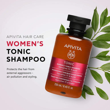 APIVITA Womens Tonic Shampoo 8.45 fl.oz. Hippophae Vitamin A E Natural Womens Shampoo that Promotes Hair Growth and Strengthens Hair to Prevent Hair Loss Shampoo