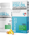 Bronson Omega 3 Fish Oil Triple Strength 2720 Mg, High Epa 1250 Mg Dha 488 Mg, Non-Gmo Heavy Metal Tested, 180 Softgels