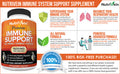 Nutrivein Immune Support - Boost Your Immune System with Elderberry, Zinc, Vitamin C, Garlic & Echinacea Prebiotics - 1600MG Daily Dose - Supports Healthy Lifestyle and Relief - 60 Capsules
