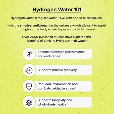Hydrogen Water + Electrolytes Drink Mix - Variety Pack Hydration Packets With Molecular Hydrogen (H2), Sodium, Potassium, Magnesium Lemon Lime, Raspberry, Orange + Caffeine 12 Count
