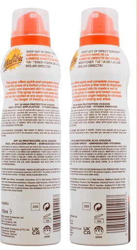 Malibu Kids Continuous Spf 50 Lotion Spray | With High Protection Uva/Uvb | Water & Sweat Resistant | Easy Spray Application | With Enriched Vitamin E & Aloe Vera | 175Ml